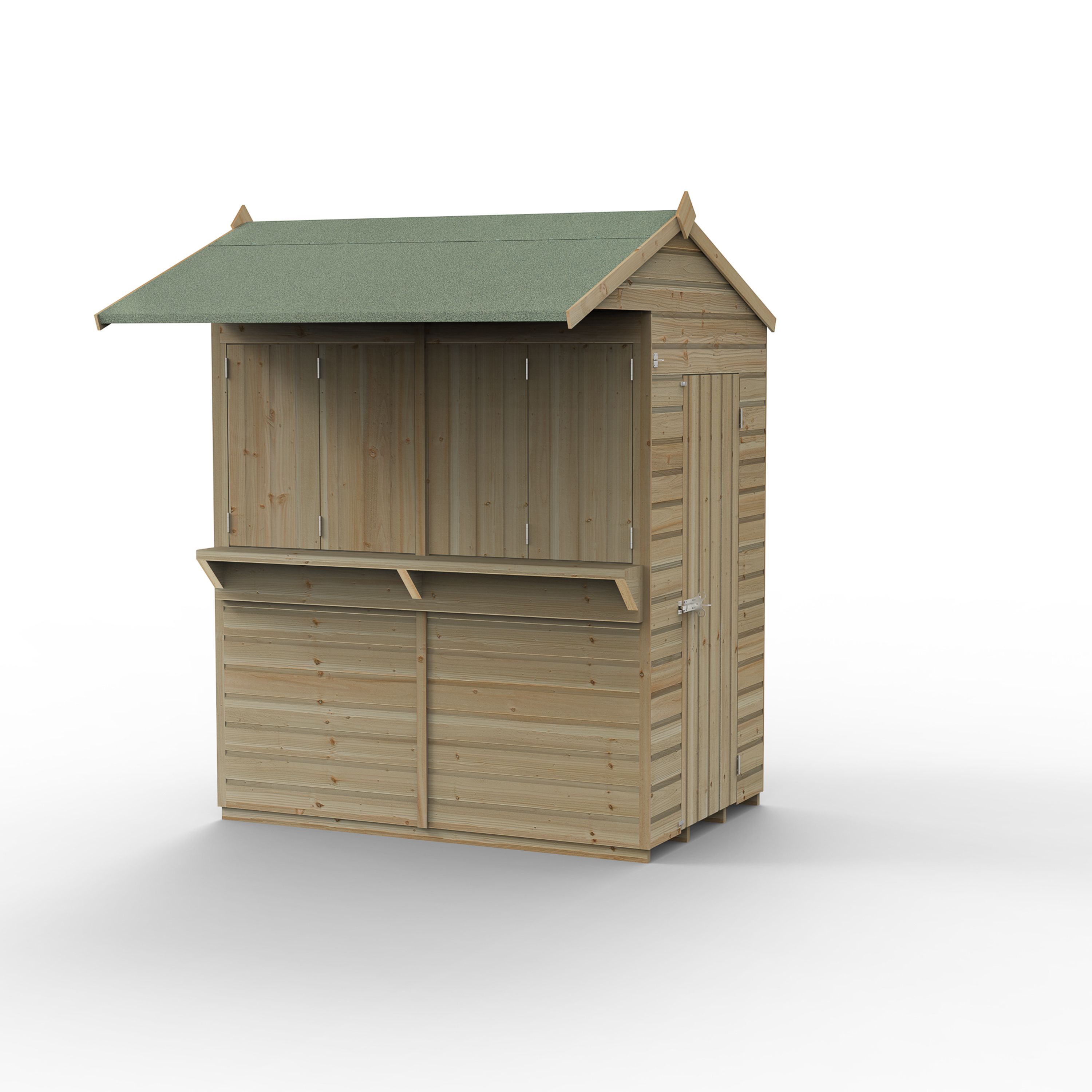 Forest Garden Reverse apex Wooden Garden bar with Single door
