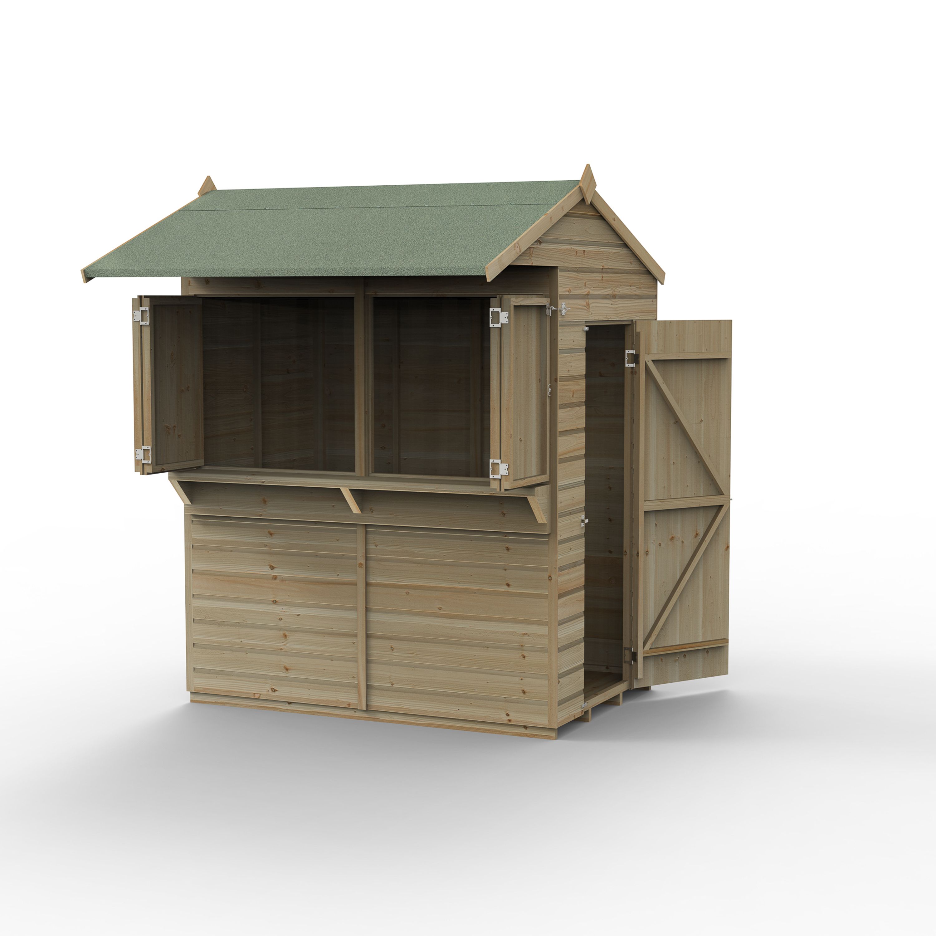 Forest Garden Reverse apex Wooden Garden bar with Single door