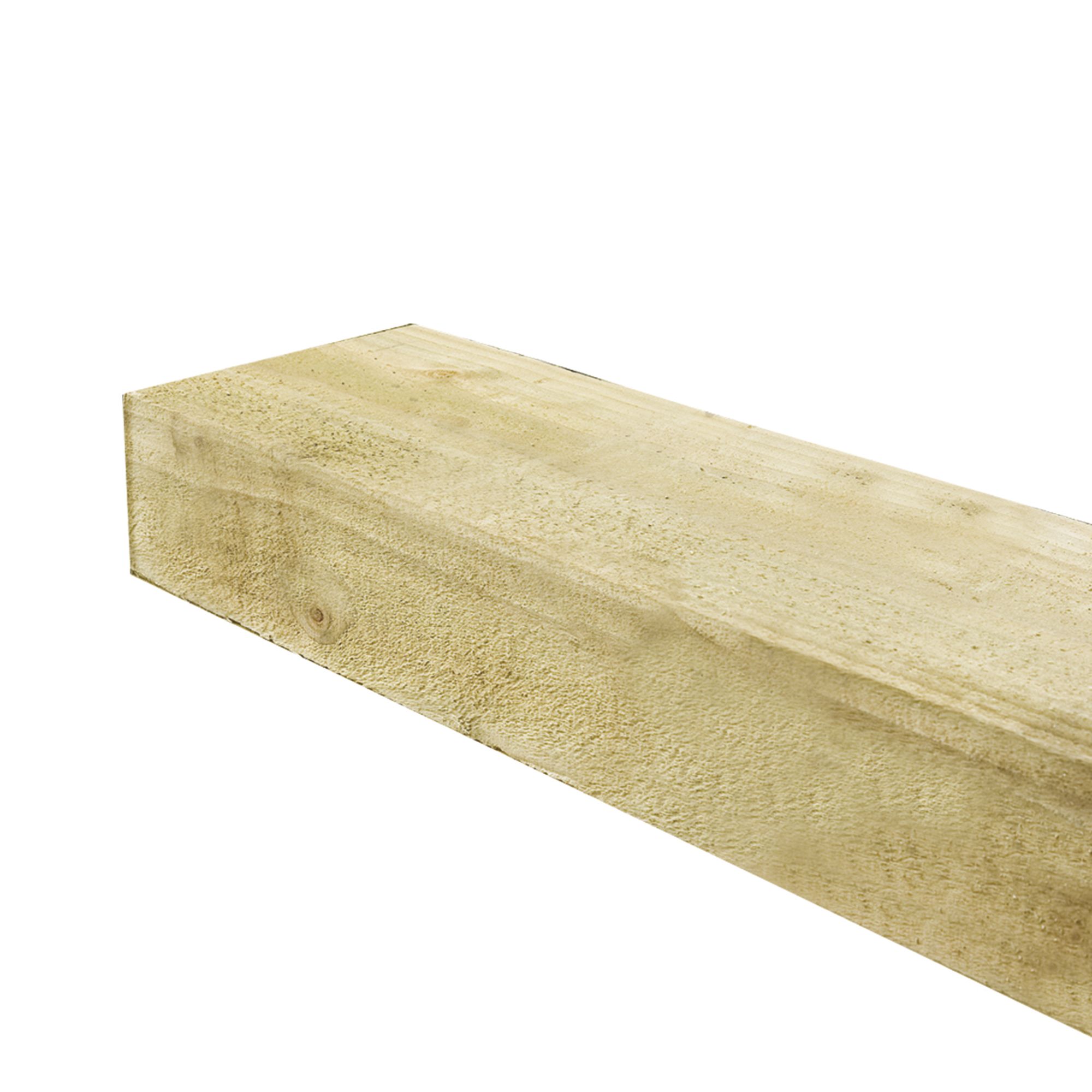 Forest Garden Rough-sawn edge Green Timber Sleeper (L)1.8m