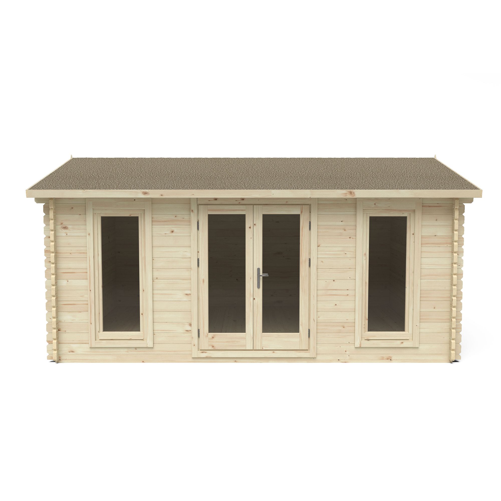 Forest Garden Rushock 5x4 ft Toughened glass with Double door Apex Wooden Cabin - Assembly service included