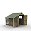 Forest Garden Shed 8x6 ft Apex Wooden 2 door Shed with floor & 2 windows