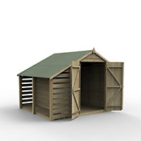 Forest Garden Shed 8x6 ft Apex Wooden 2 door Shed with floor - Assembly service included