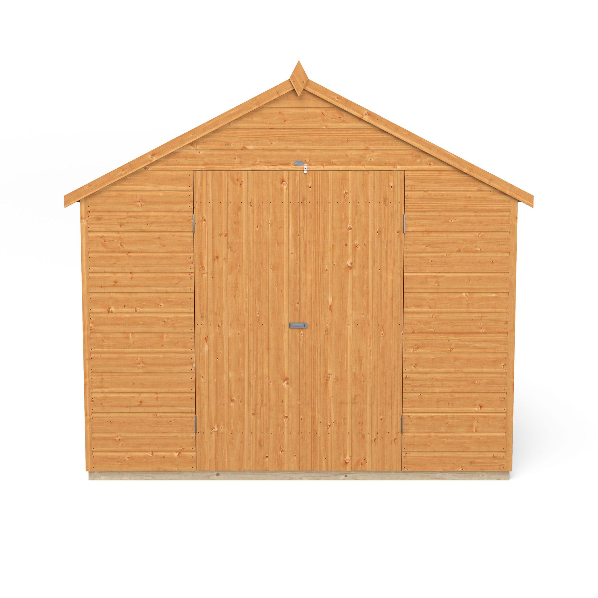 Forest Garden Shiplap 10x8 ft Apex Wooden 2 door Shed with floor & 4 windows - Assembly service included