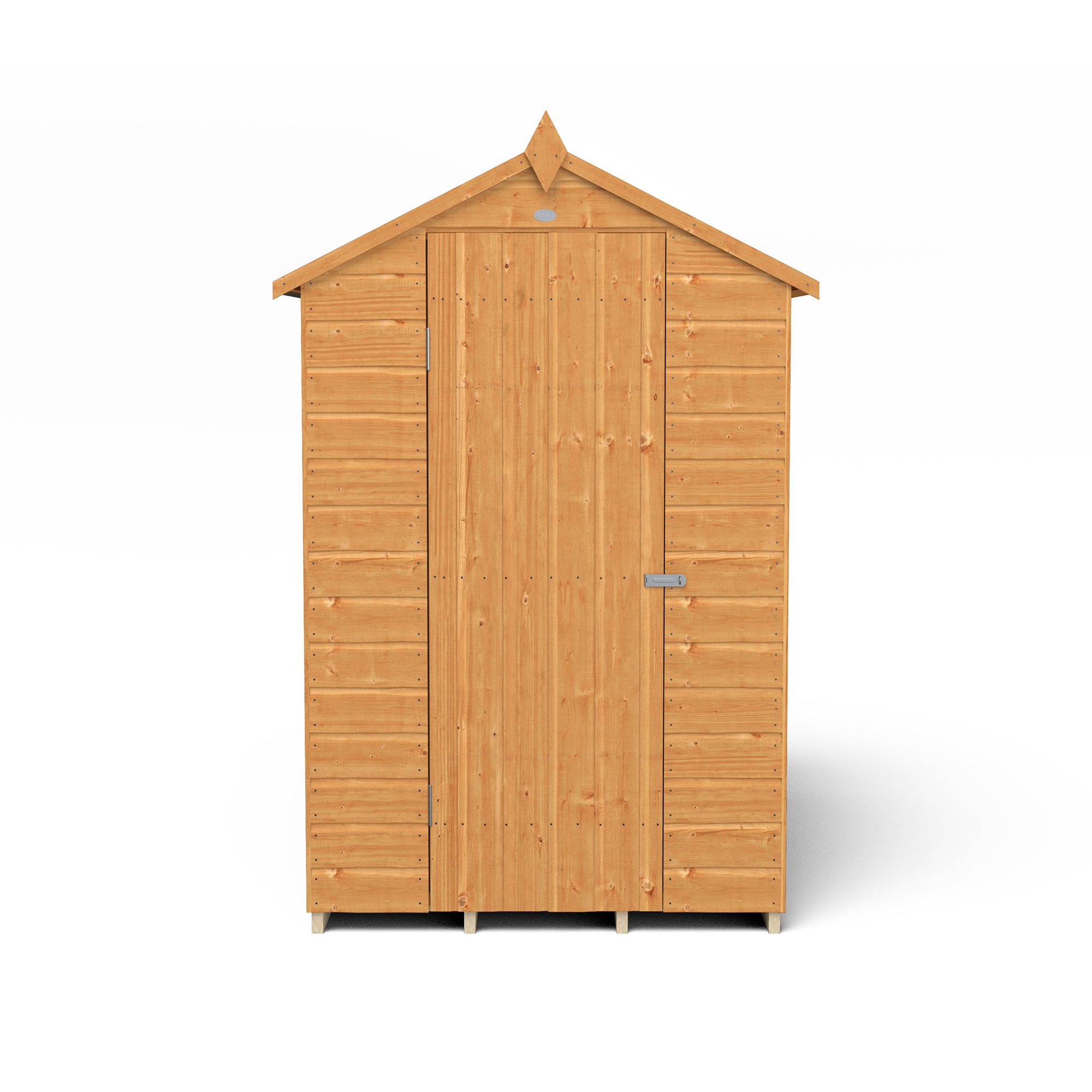 Forest Garden Shiplap 6x4 ft Apex Wooden Dip treated Shed with floor & 1 window (Base included)
