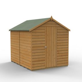 Forest Garden Shiplap 6x4 ft Apex Wooden Dip treated Shed with floor & 1 window (Base included)