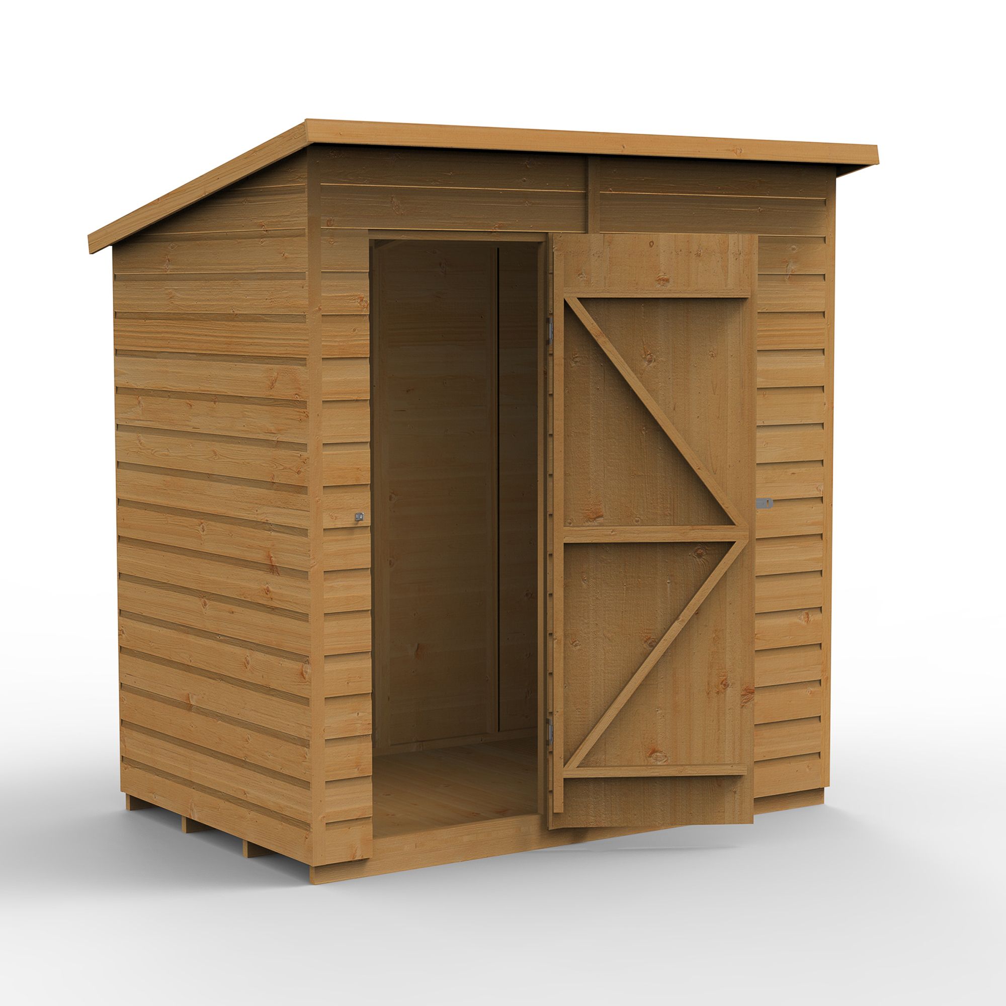 Forest Garden Shiplap 6x4 ft Pent Wooden Shed with floor - Assembly service included