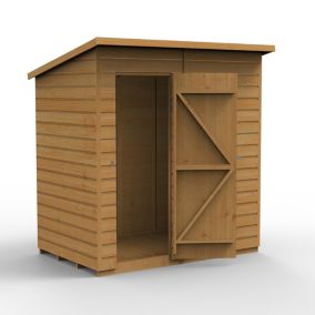 Forest Garden Shiplap 6x4 ft Pent Wooden Shed with floor (Base included) - Assembly service included