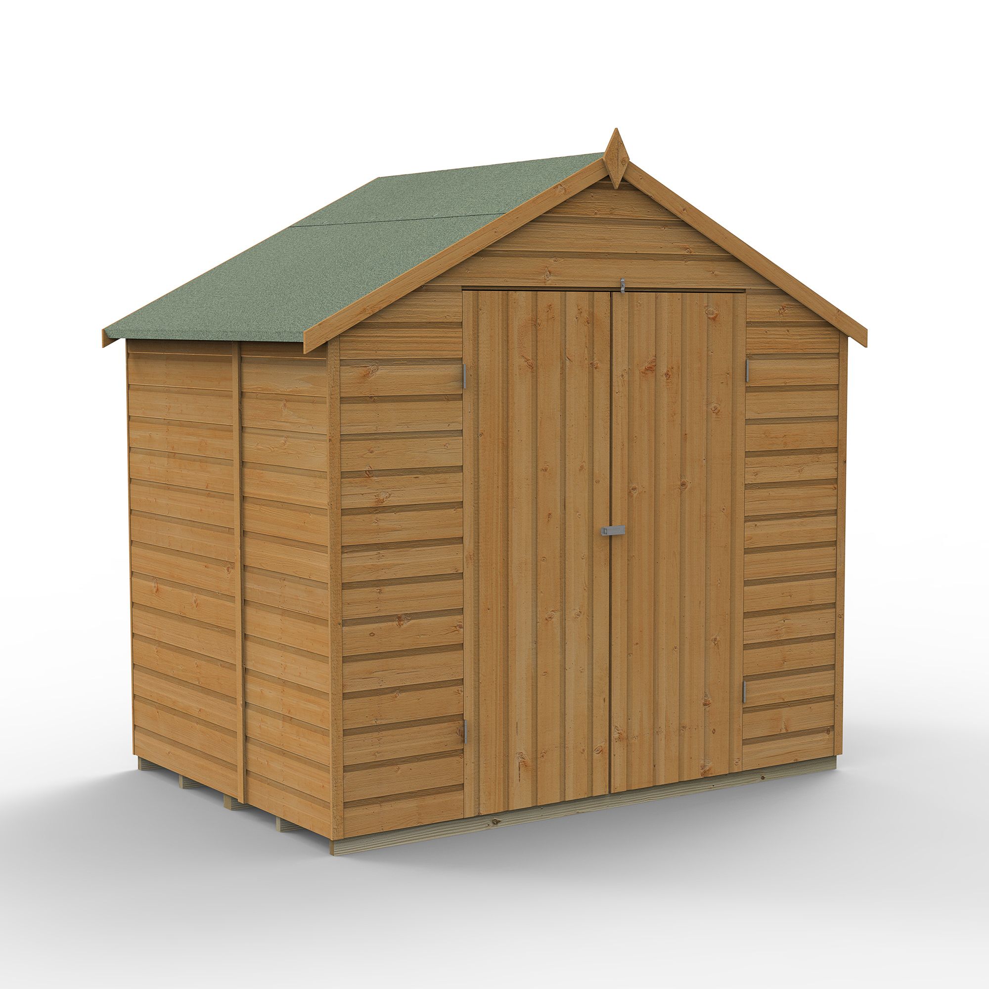 Forest Garden Shiplap 7x5 ft Apex Wooden 2 door Shed with floor