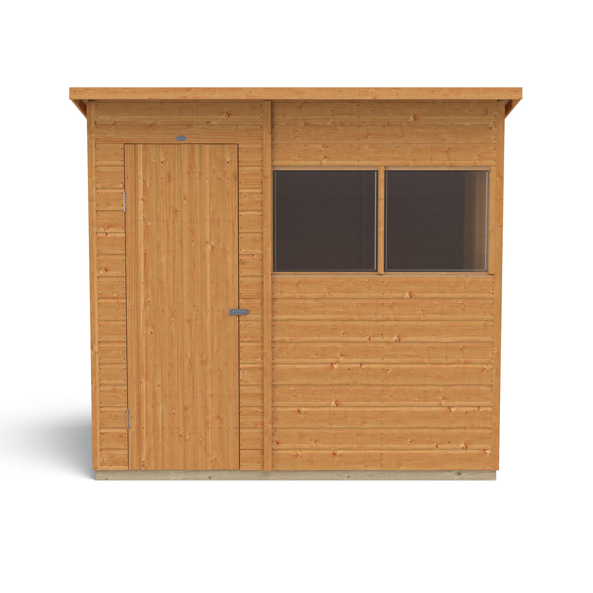 Forest Garden Shiplap 7x5 ft Pent Wooden Shed with floor & 2 windows