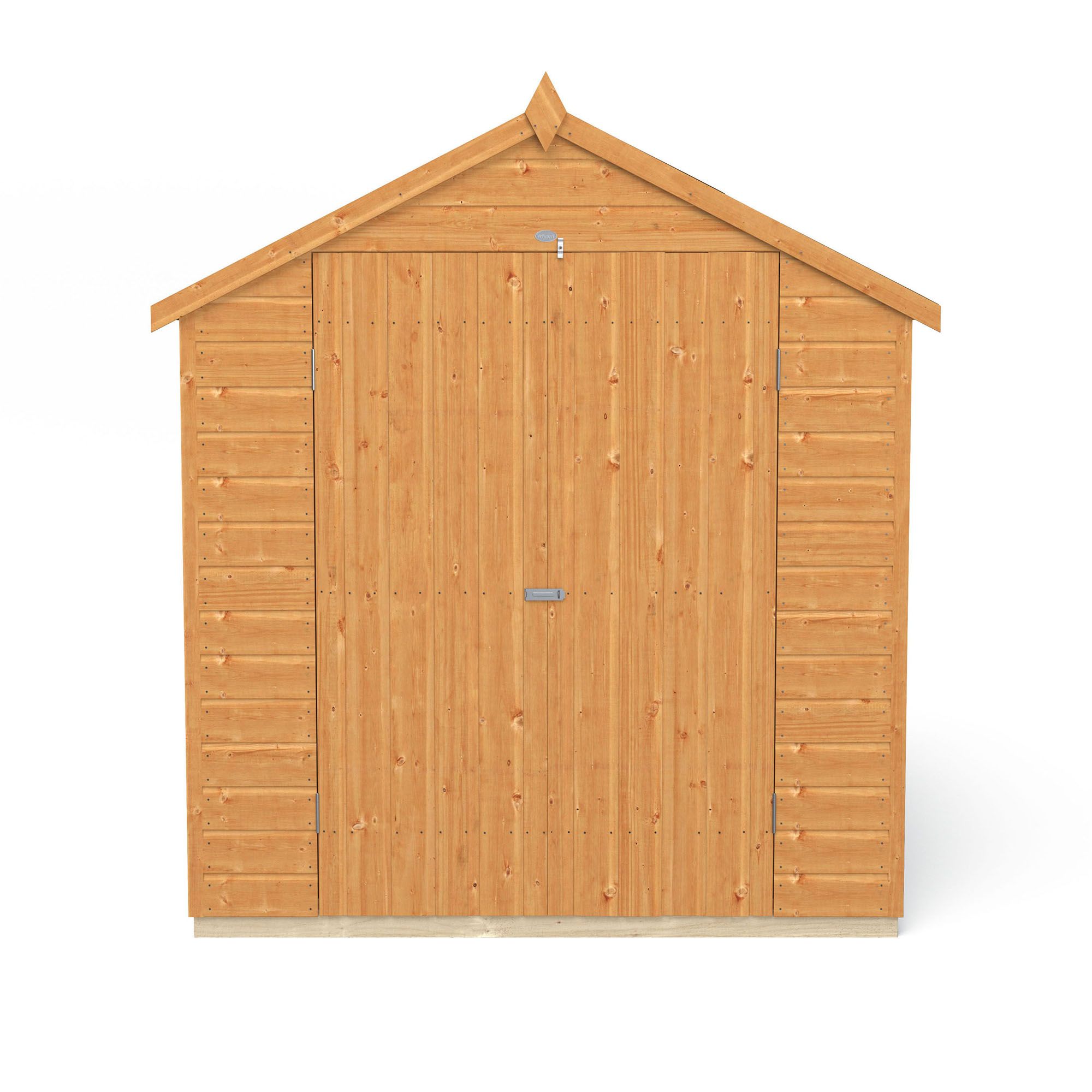 Forest Garden Shiplap 8x6 ft Apex Wooden 2 door Shed with floor & 2 windows (Base included) - Assembly service included