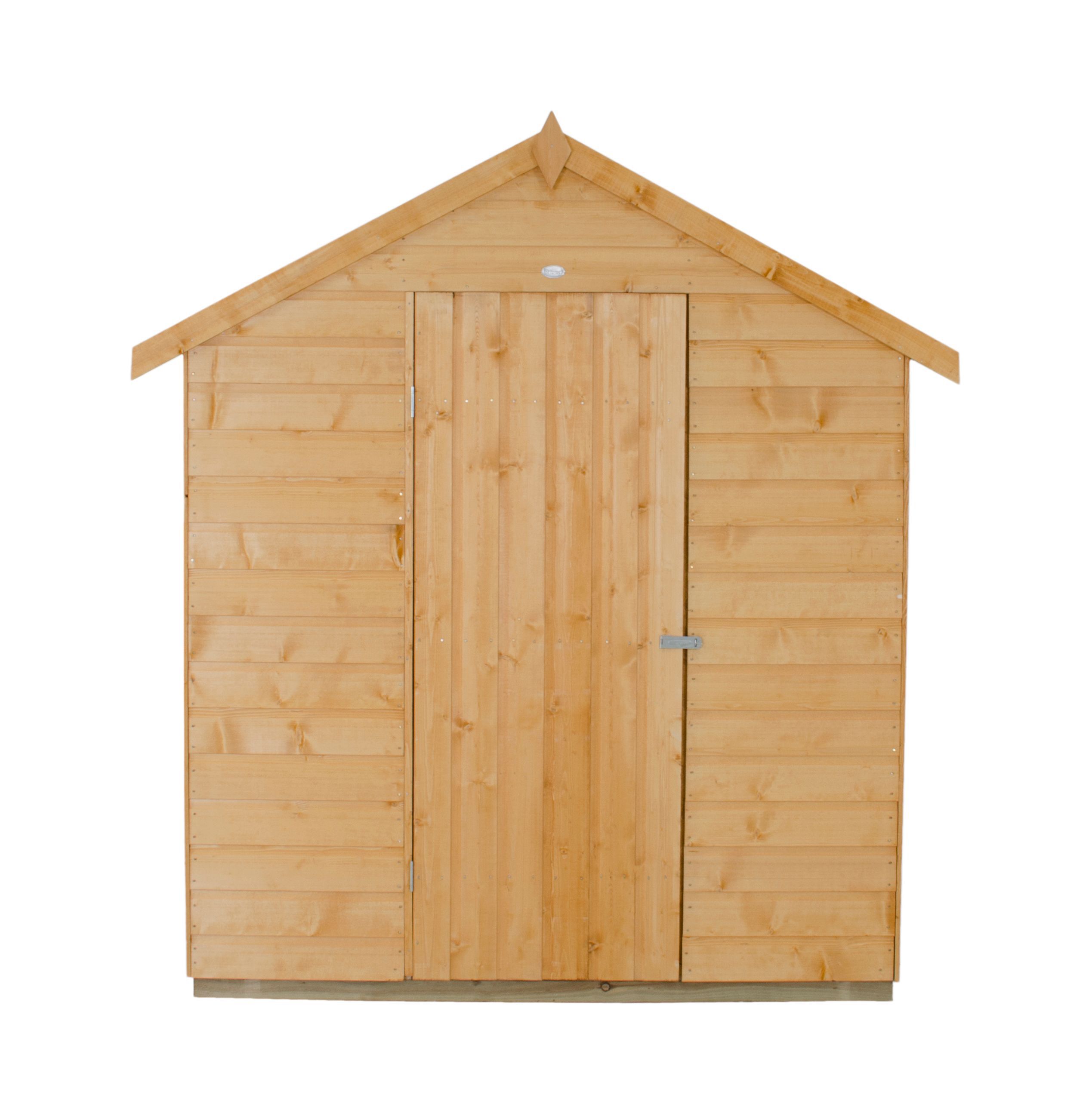 Forest Garden Shiplap 8x6 ft Apex Wooden Dip treated Shed with floor & 2 windows - Assembly service included