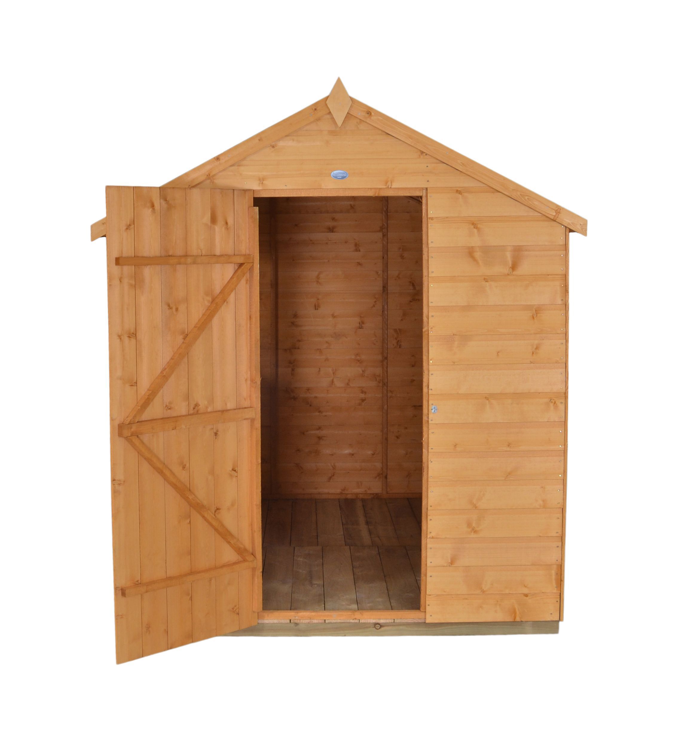 Forest Garden Shiplap 8x6 ft Apex Wooden Dip treated Shed with floor & 2 windows (Base included) - Assembly service included