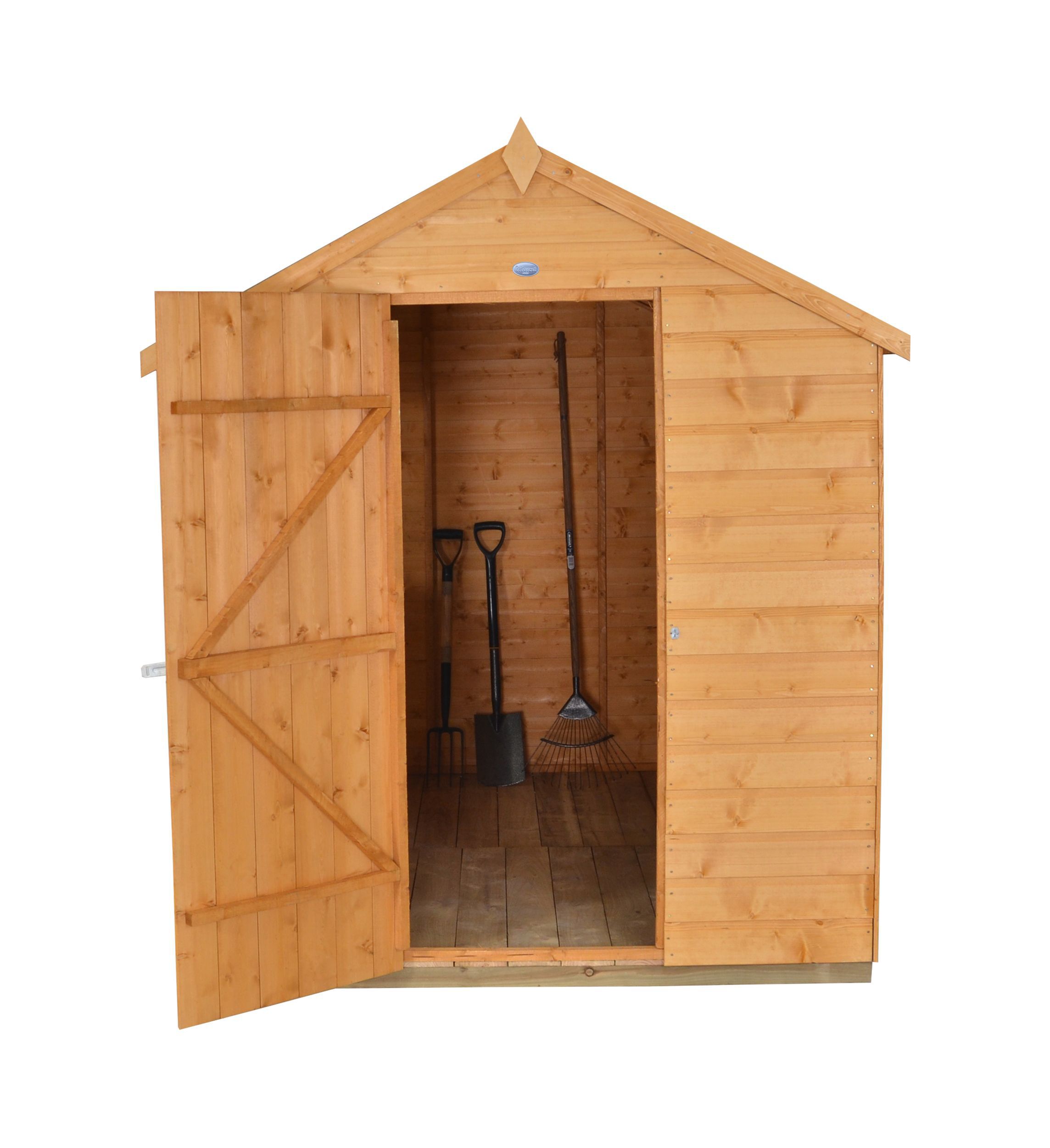 Forest Garden Shiplap 8x6 ft Apex Wooden Dip treated Shed with floor & 2 windows (Base included) - Assembly service included