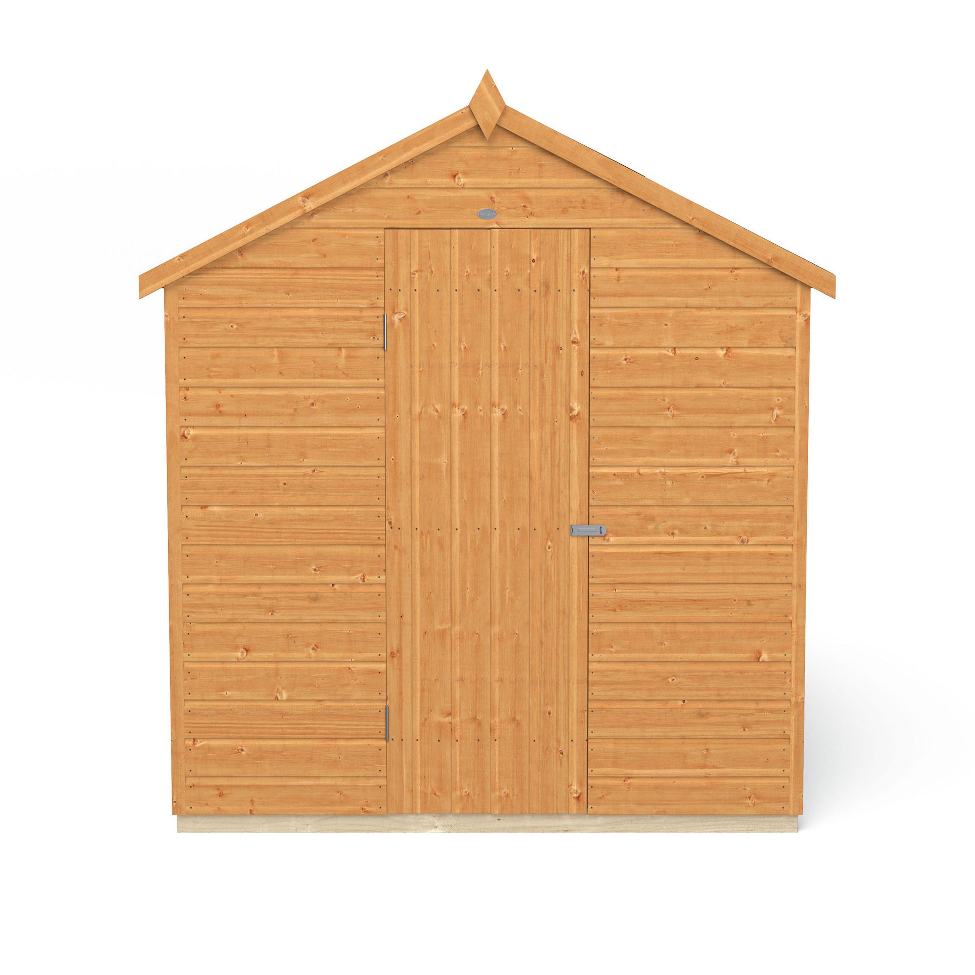Forest Garden Shiplap 8x6 ft Apex Wooden Shed with floor & 2 windows (Base included)