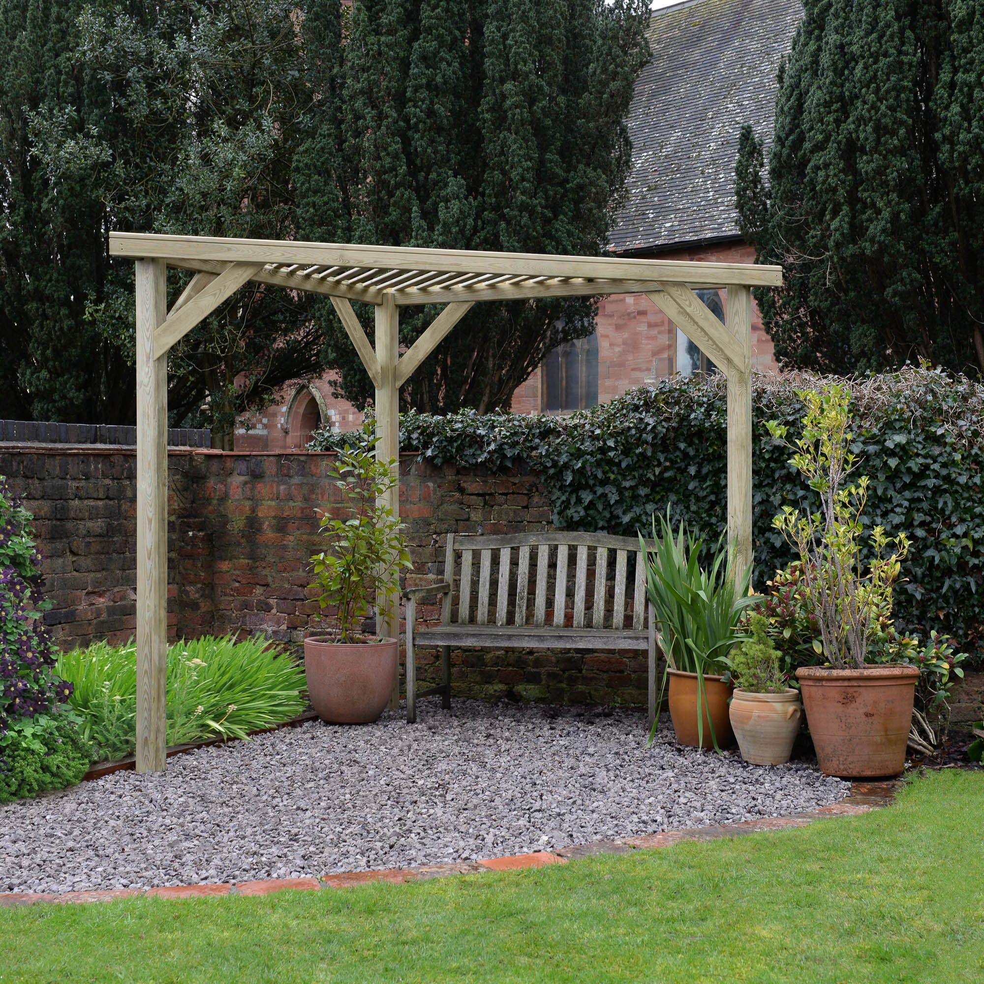 Forest Garden Slatted corner Pergola, (H)2130mm (W)1470mm