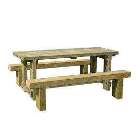 Forest Garden Sleeper Natural timber Wooden Non-foldable Bench 180cm(W) 75cm(H)