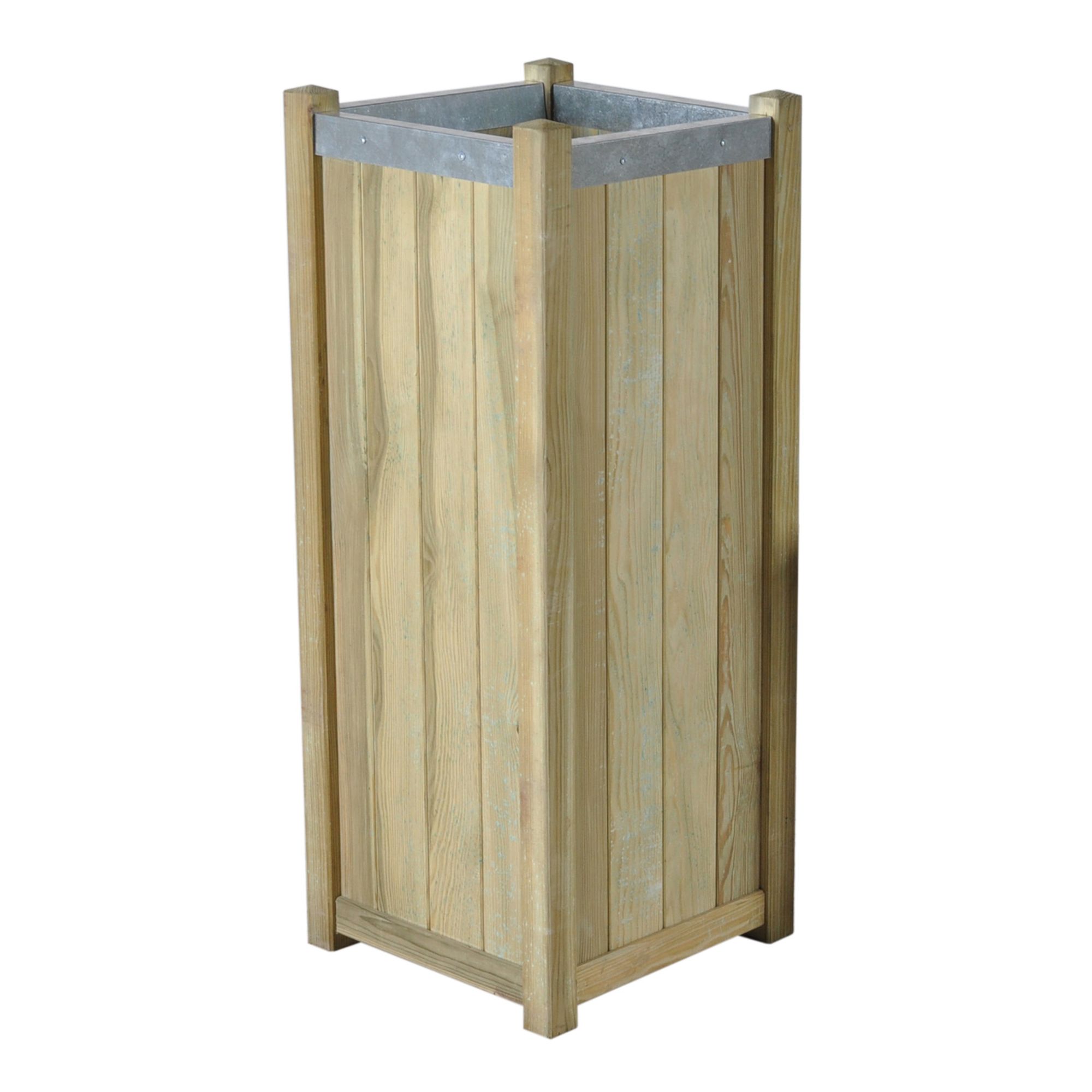 Forest Garden Slender Wooden Rectangular Planter, Pack of 2 (H)100cm (W)40cm