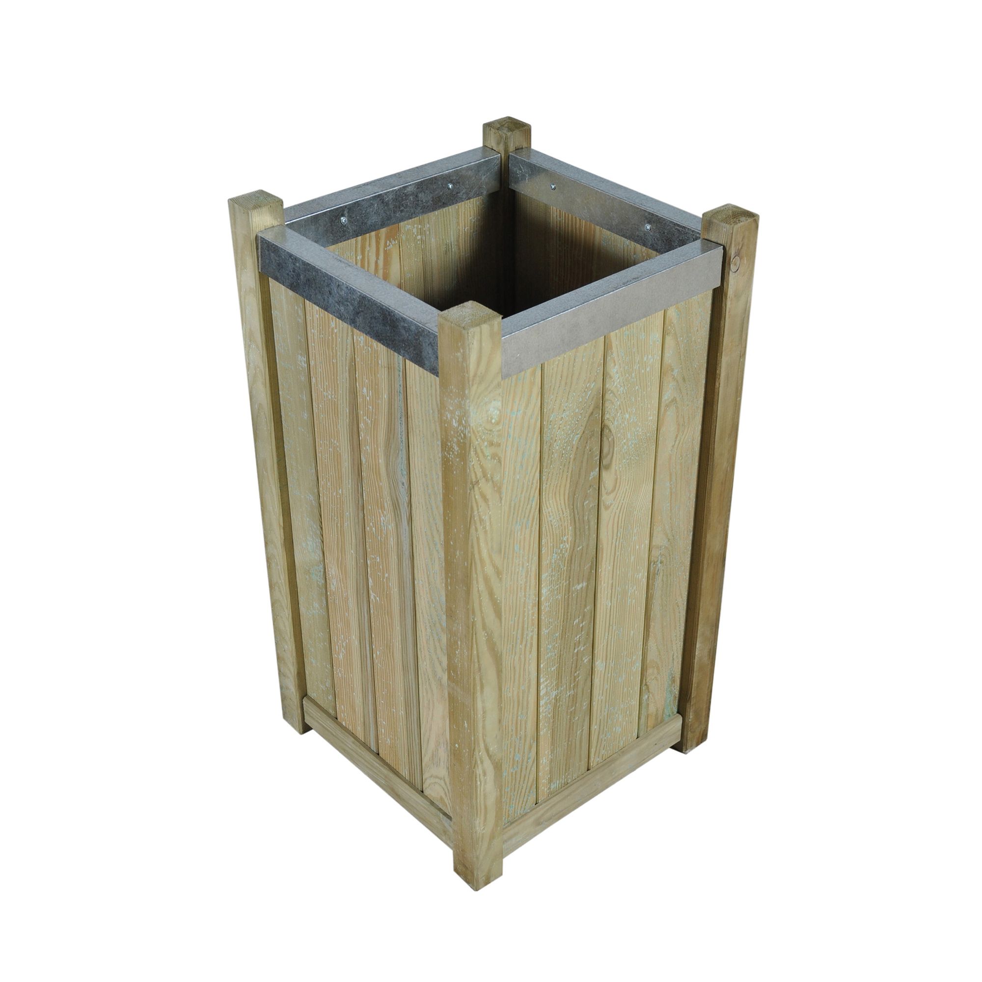 Forest Garden Slender Wooden Rectangular Planter, Pack of 2 (H)75cm (W)40cm