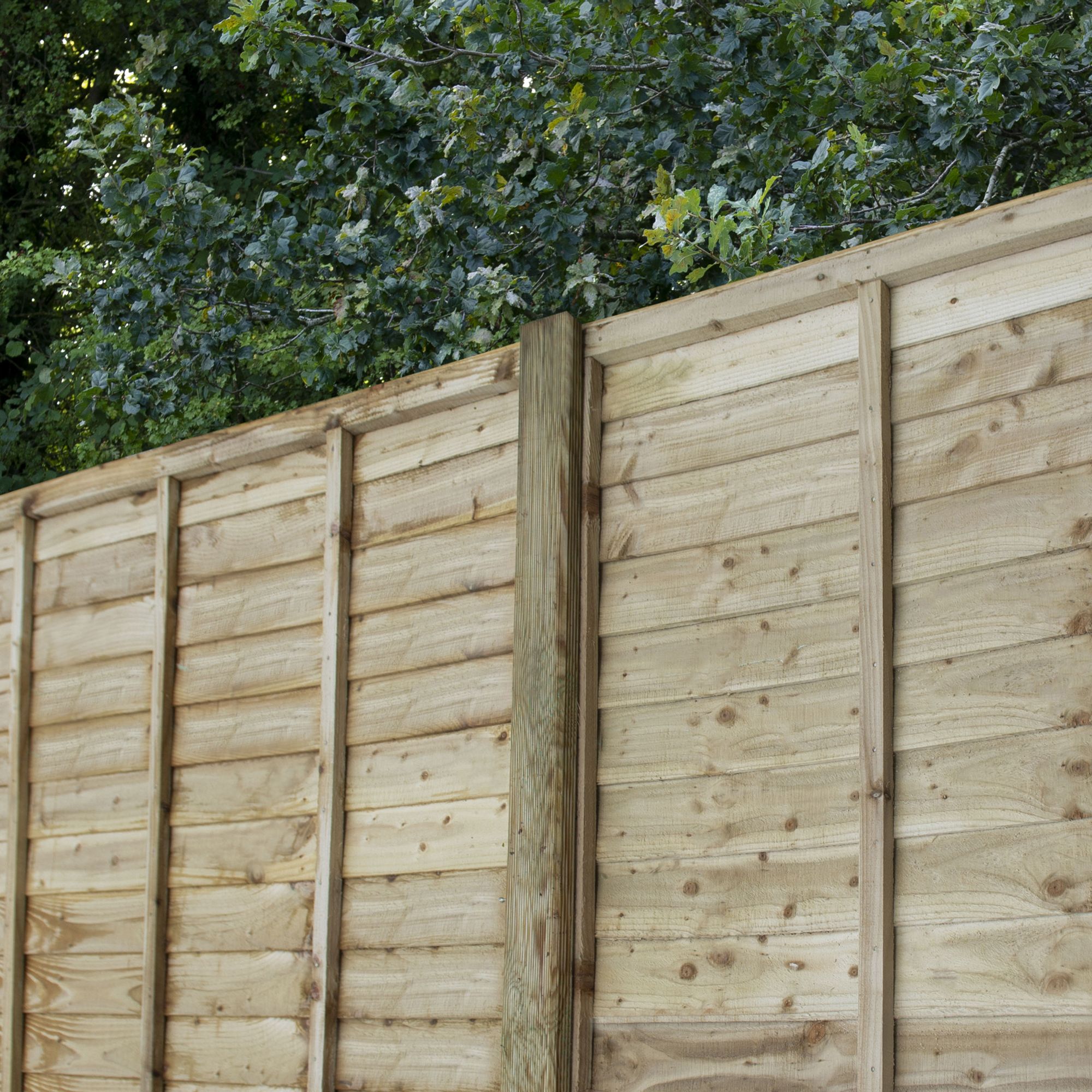 Forest Garden Slotted H-shaped Wooden Fence post (H)2.4m (W)940mm, Pack of 5