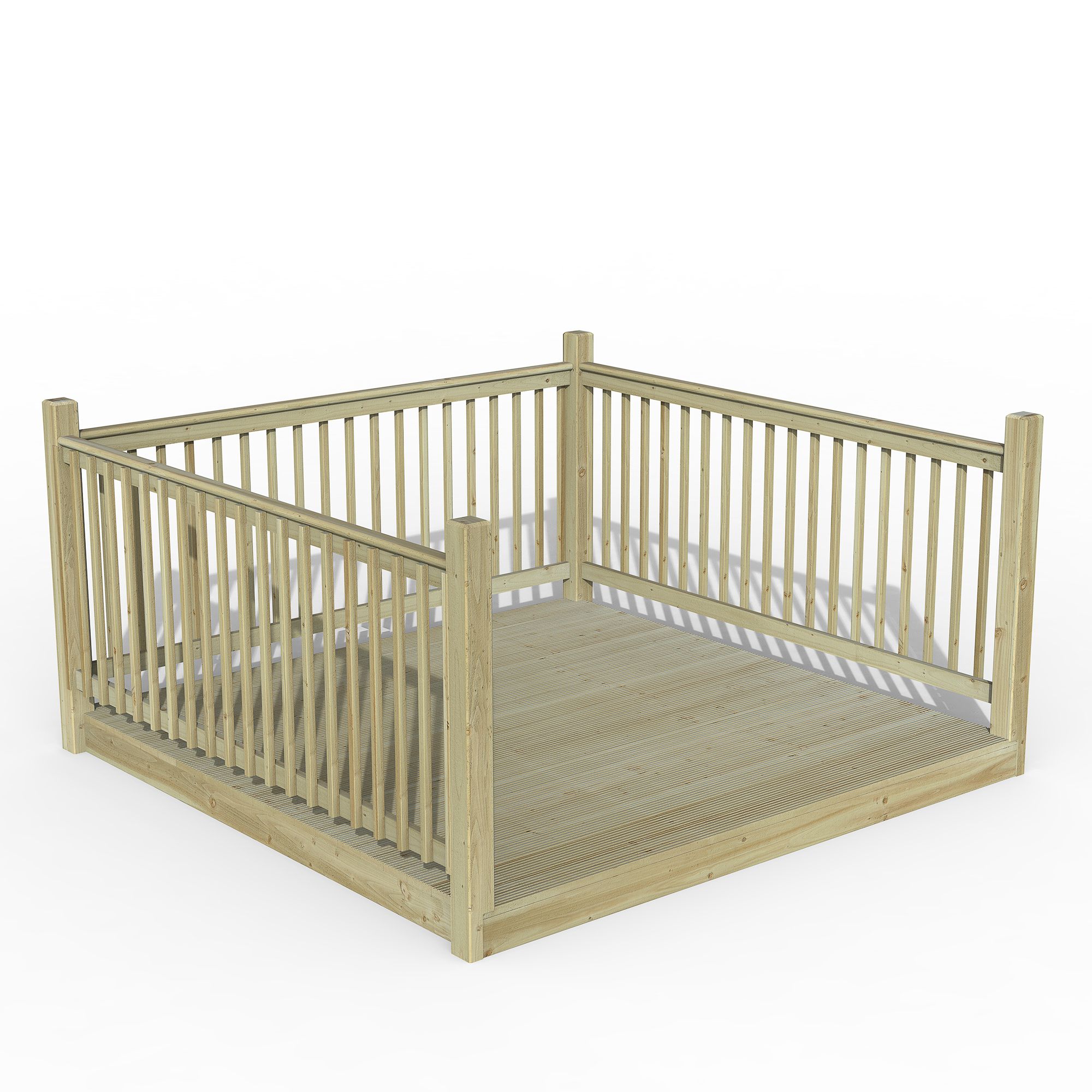 Forest Garden Softwood Decking kit x3 Balustrade (L) 1.31m x (W) 2.46m