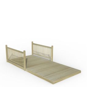 Forest Garden Softwood Decking kit, x4 Post x2 Balustrade (L) 1.31m x (W) 4.91m