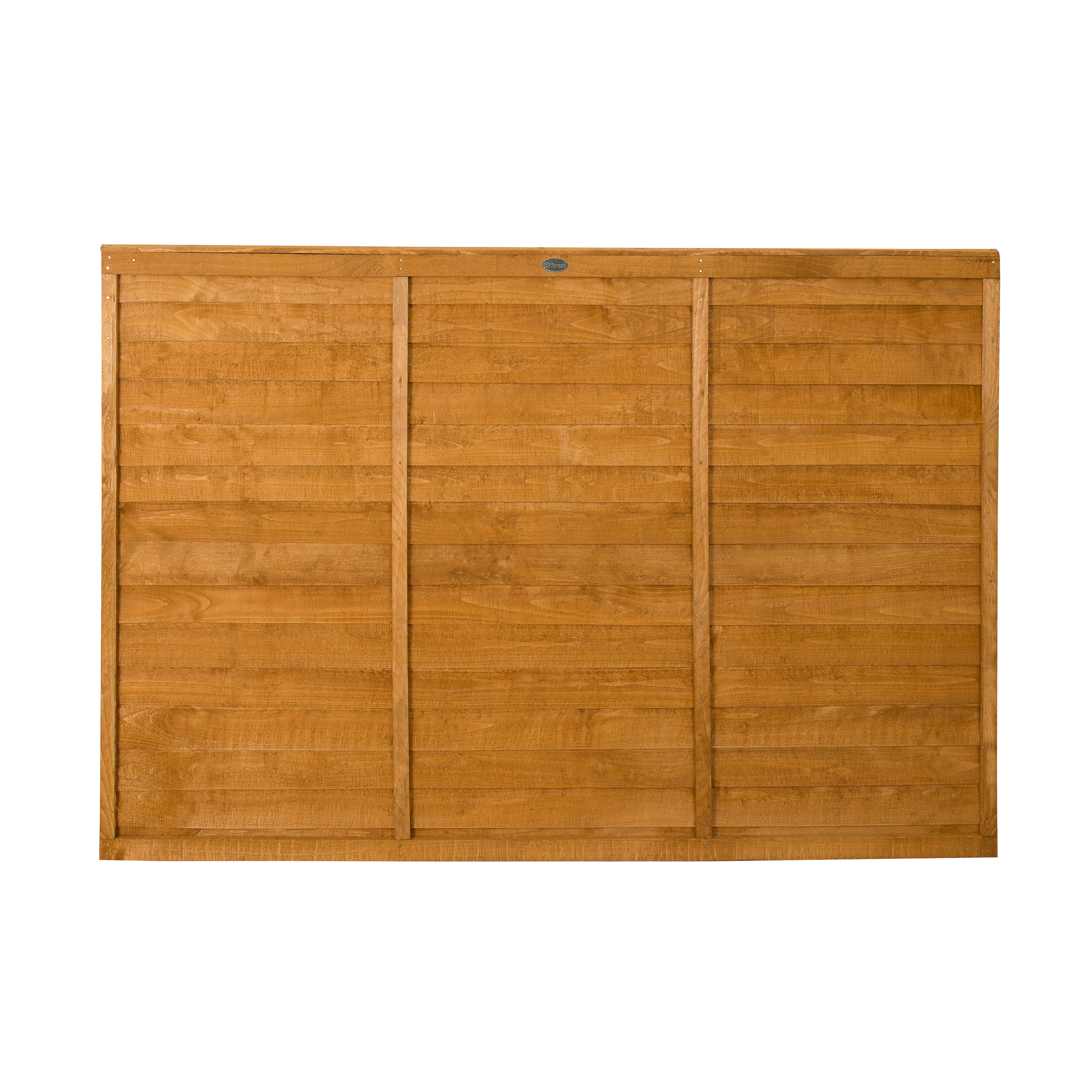 Forest Garden Straight edge Contemporary Lap Dip treated 4ft Golden Brown Wooden Fence panel (W)1.83m (H)1.21m