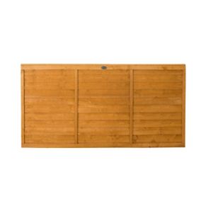 Forest Garden Straight edge Lap Dip treated 3ft Golden Brown Wooden Fence panel (W)1.83m (H)0.91m