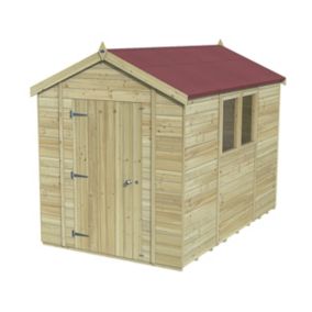 Forest Garden Timberdale 10x6 Apex Pressure treated Tongue & groove Solid wood Shed with floor (Base included) - Assembly service included
