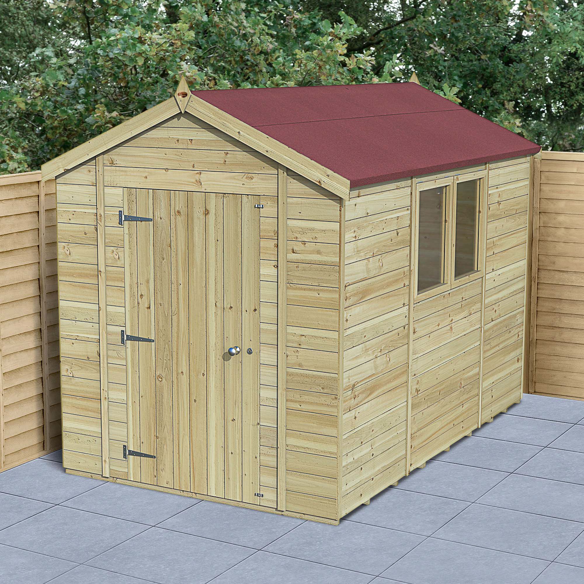 Forest Garden Timberdale 10x6 ft Apex Wooden Shed with floor