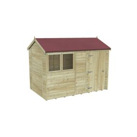 Forest Garden Timberdale 10x6 Reverse apex Pressure treated Tongue & groove Solid wood Shed with floor - Assembly service included