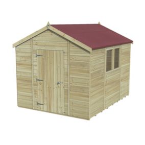 Forest Garden Timberdale 10x8 Apex Pressure treated Tongue & groove Solid wood Shed with floor (Base included)