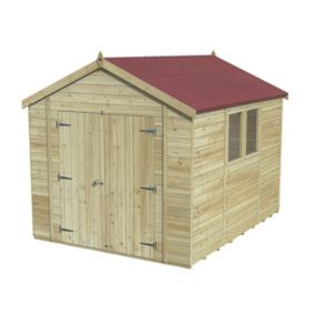 Forest Garden Timberdale 10x8 Apex Pressure treated Tongue & groove Solid wood Shed with floor