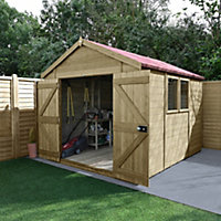 Forest Garden Timberdale 10x8 ft Apex Wooden 2 door Shed with floor - Assembly service included