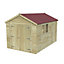 Forest Garden Timberdale 12x8 ft Apex Wooden 3 door Shed with floor - Assembly service included