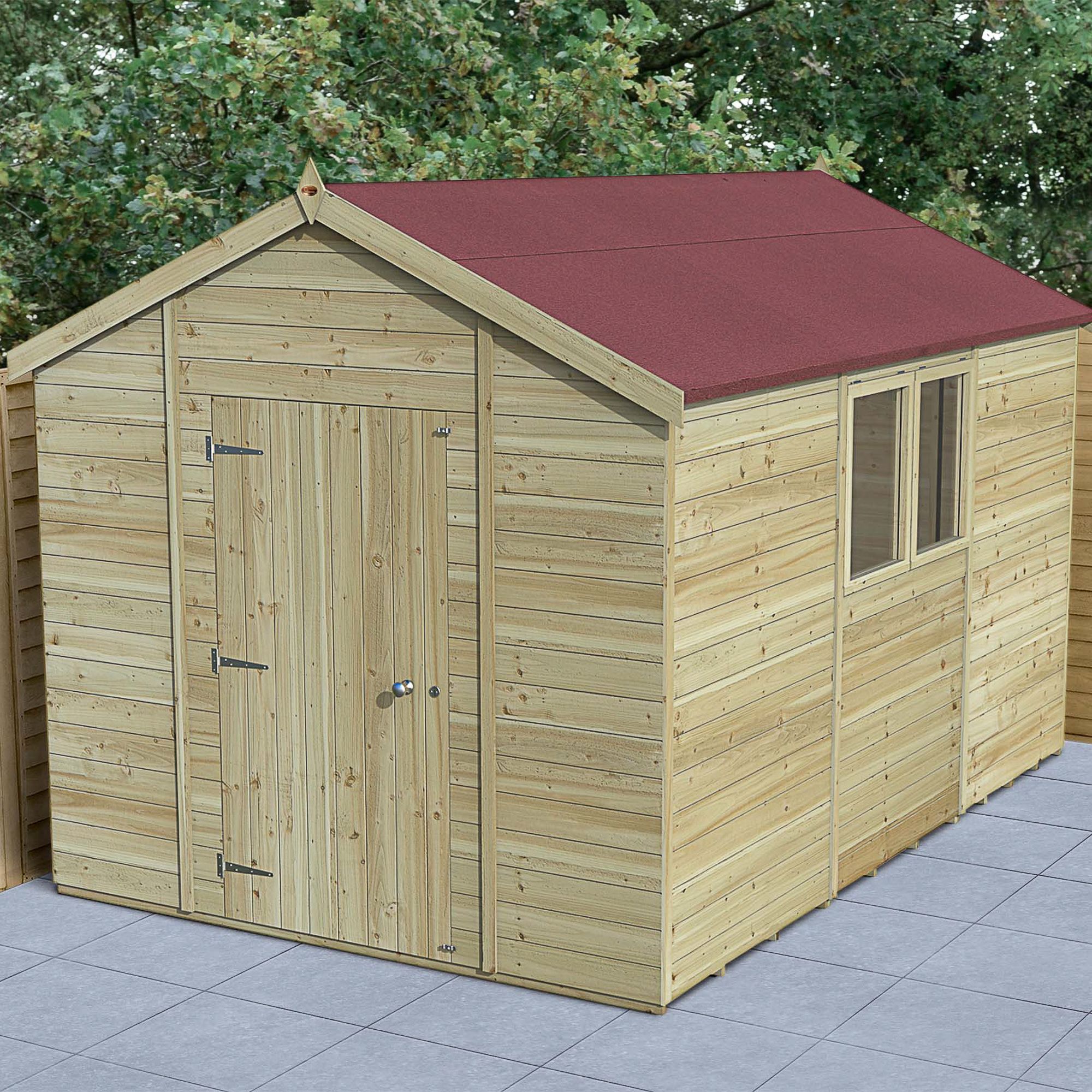 Forest Garden Timberdale 12x8 ft Apex Wooden Shed with floor - Assembly service included