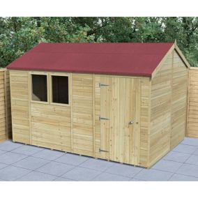 Forest Garden Timberdale 12x8 ft Reverse apex Tongue & groove Wooden Shed with floor - Assembly service included