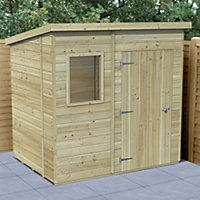 Forest Garden Timberdale 7x5 ft Pent Tongue & groove Wooden Shed with floor (Base included)
