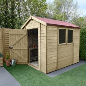 Forest Garden Timberdale 8x6 Apex Pressure treated Tongue & groove Solid wood Shed with floor - Assembly service included