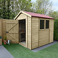 Forest Garden Timberdale 8x6 ft Apex Wooden Shed with floor (Base included) - Assembly service included