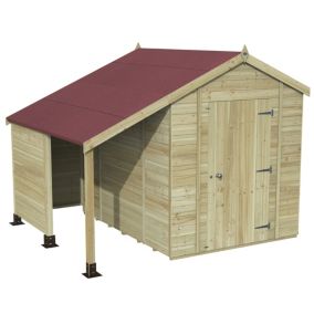 Forest Garden Timberdale log store 8x6 ft Apex Wooden Shed with floor - Assembly service included