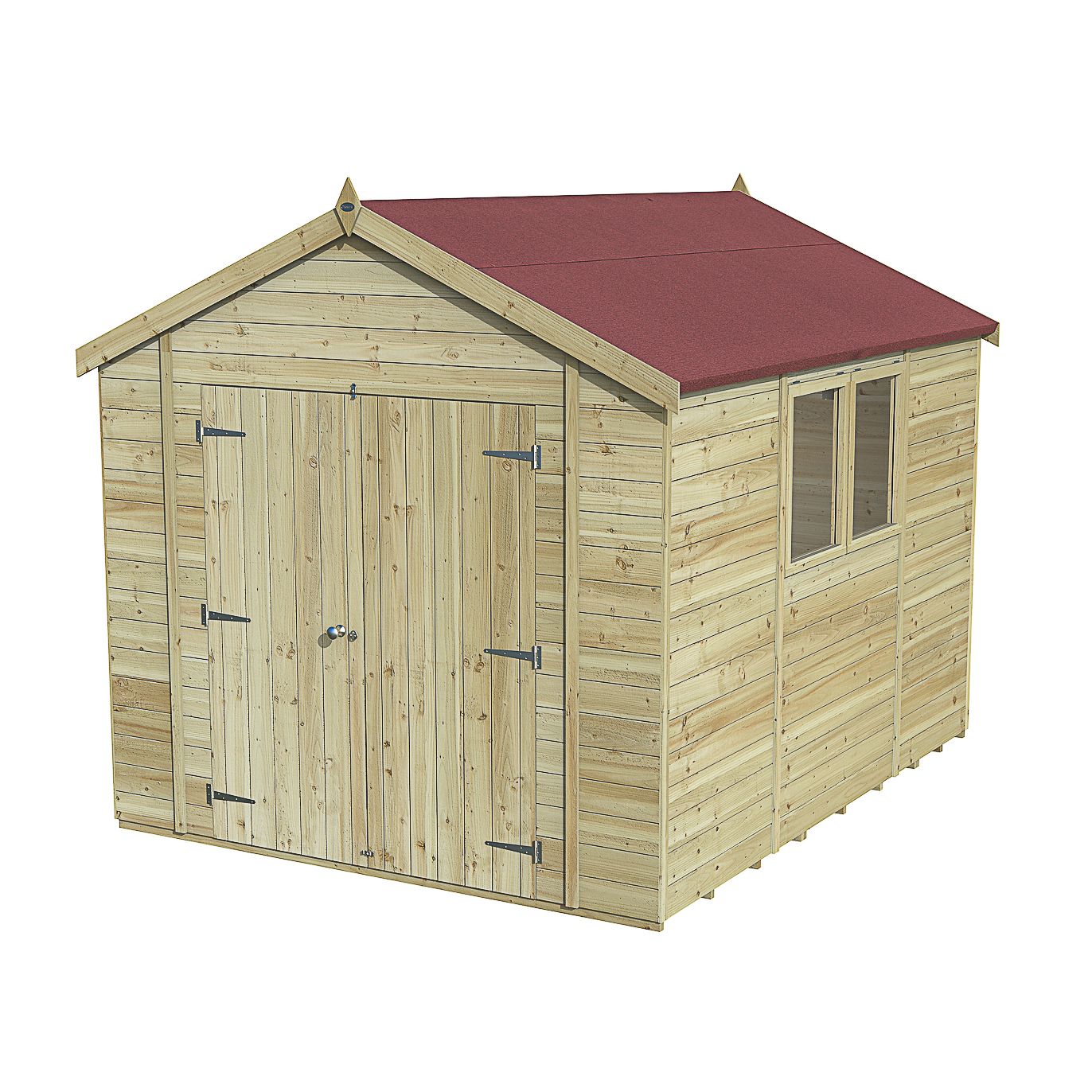 Forest Garden Timberdale Tongue & groove 10x8 ft Apex Wooden Pressure treated 2 door Shed with floor (Base included)