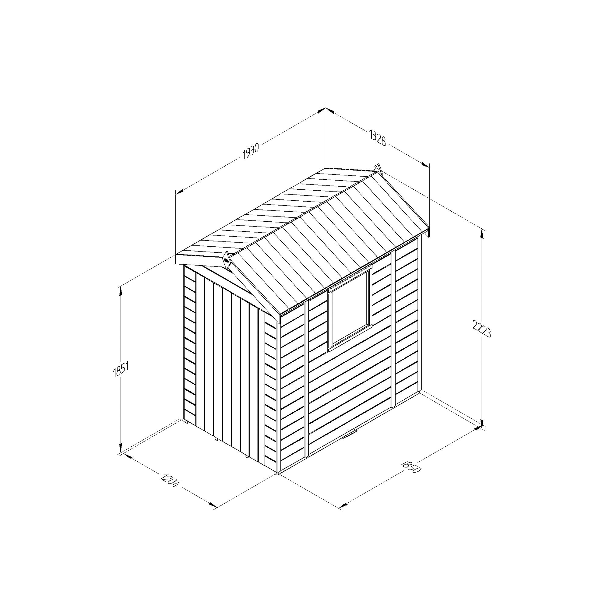 Forest Garden Timberdale Tongue & groove 6x4 ft Apex Wooden Pressure treated Shed with floor (Base included)
