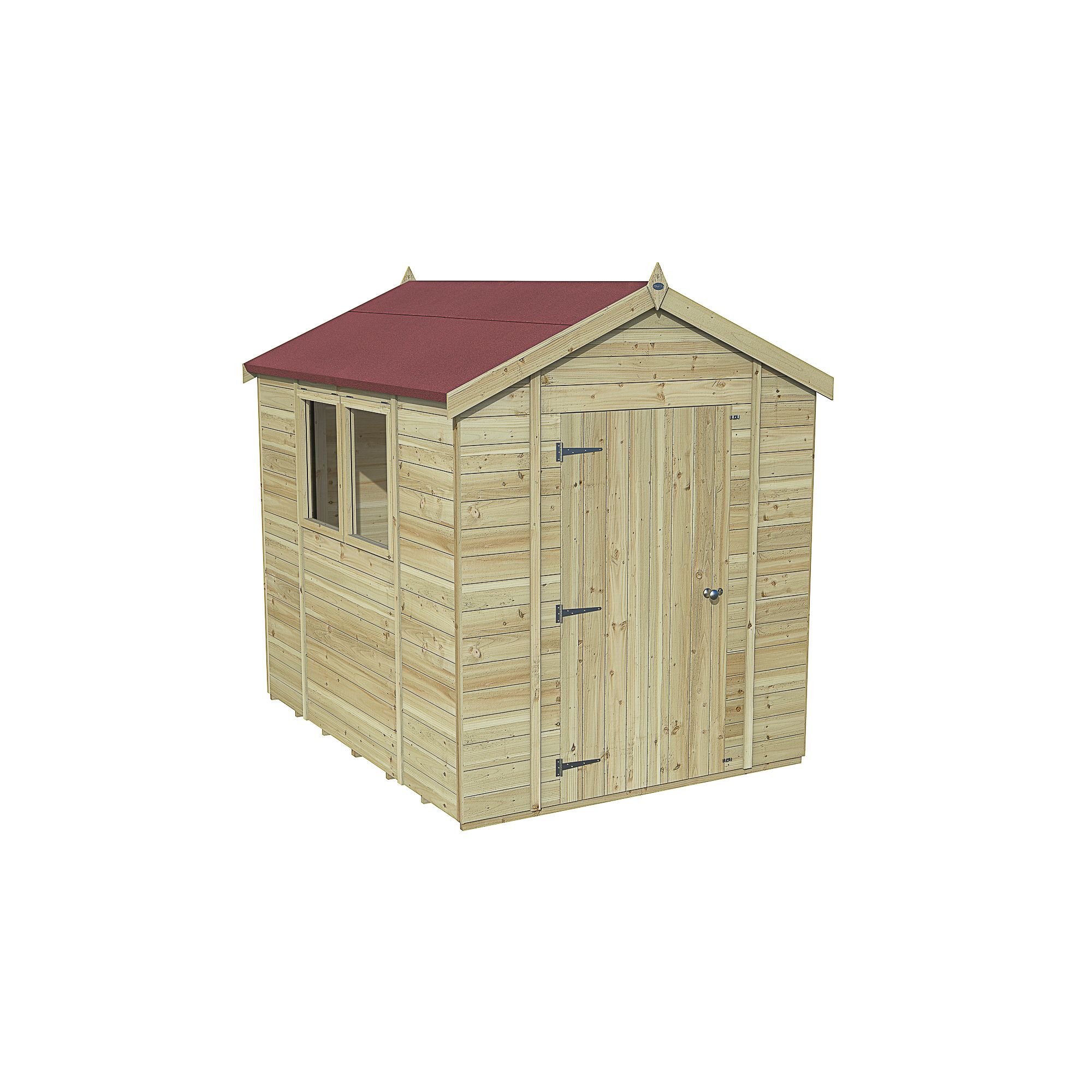 Forest Garden Timberdale Tongue & groove 8x6 ft Apex Wooden Pressure treated Shed with floor (Base included) - Assembly service included
