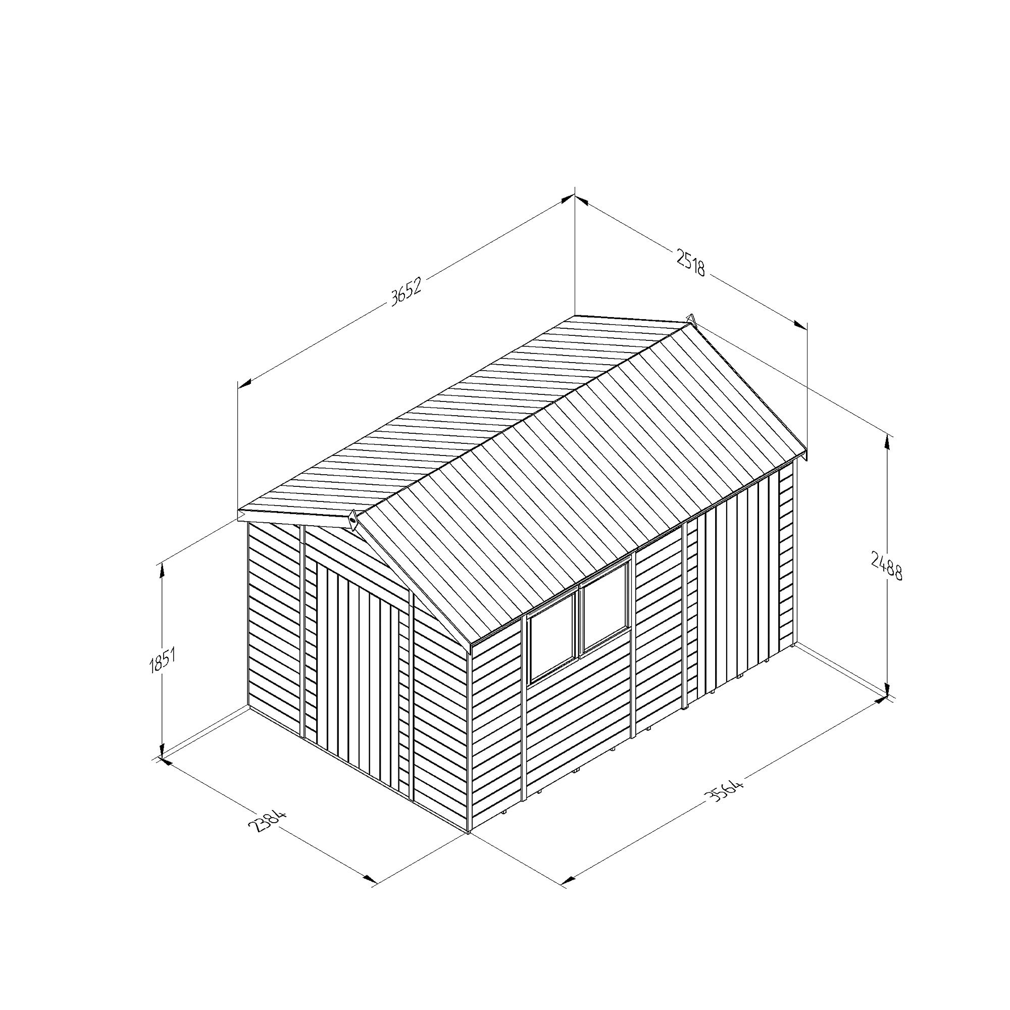 Forest Garden Timberdale Tongue & groove Apex Wooden Pressure treated Shed with floor (Base included)