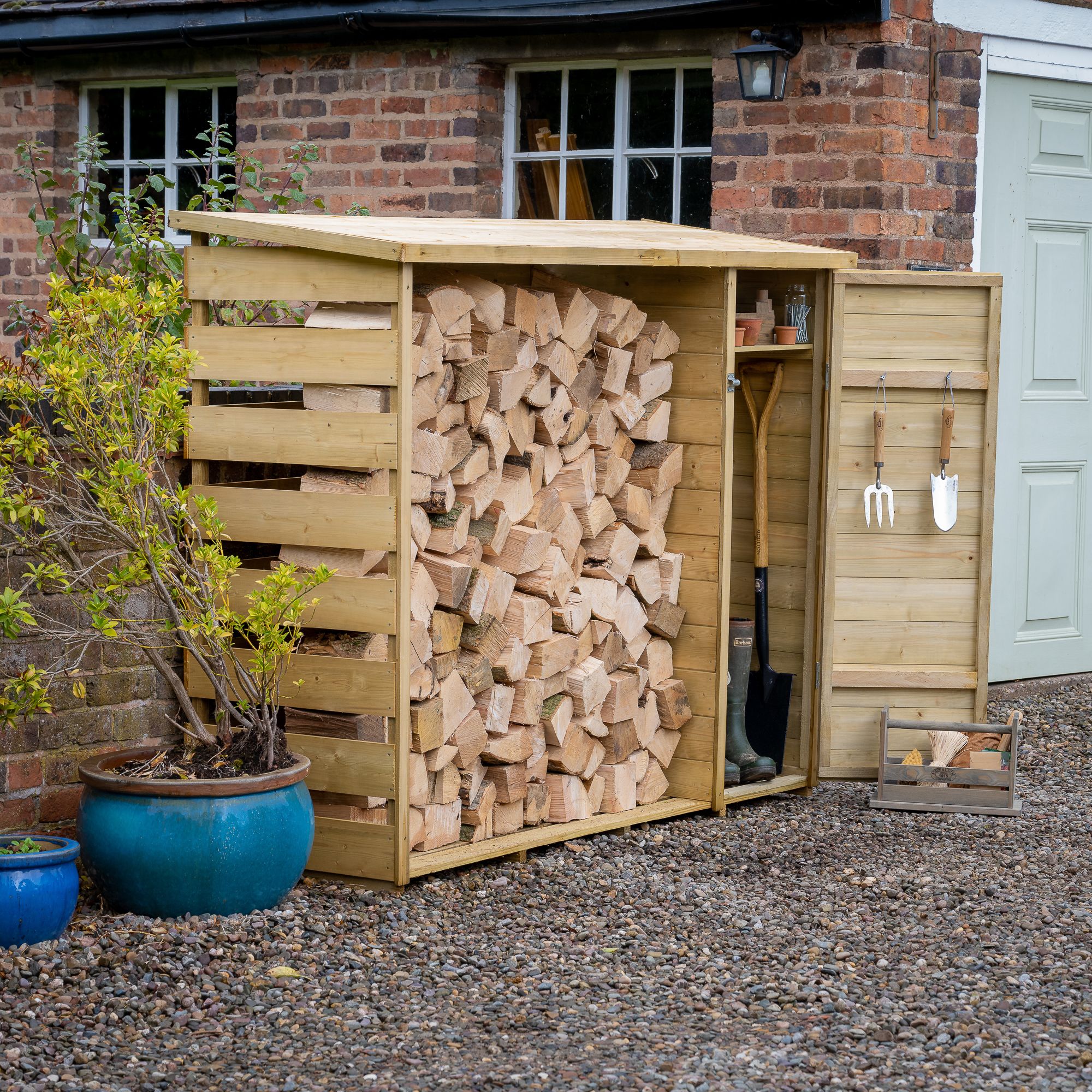 Forest Garden Tool Store Wooden 6x2 ft Log store £270 at B&Q