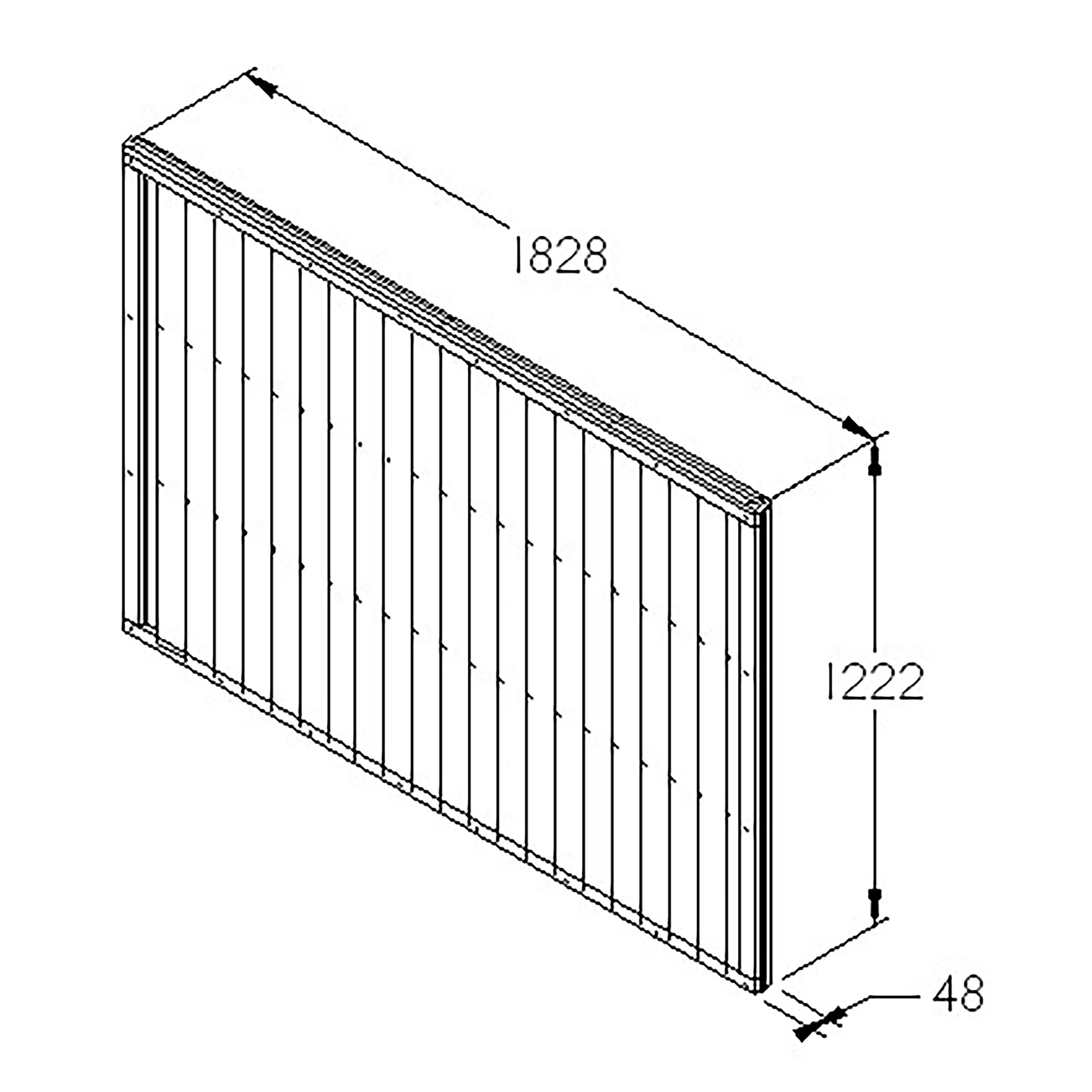 Forest Garden Traditional Closeboard 6ft Fence panel (W)1.22m (H)1.83m, Pack of 20