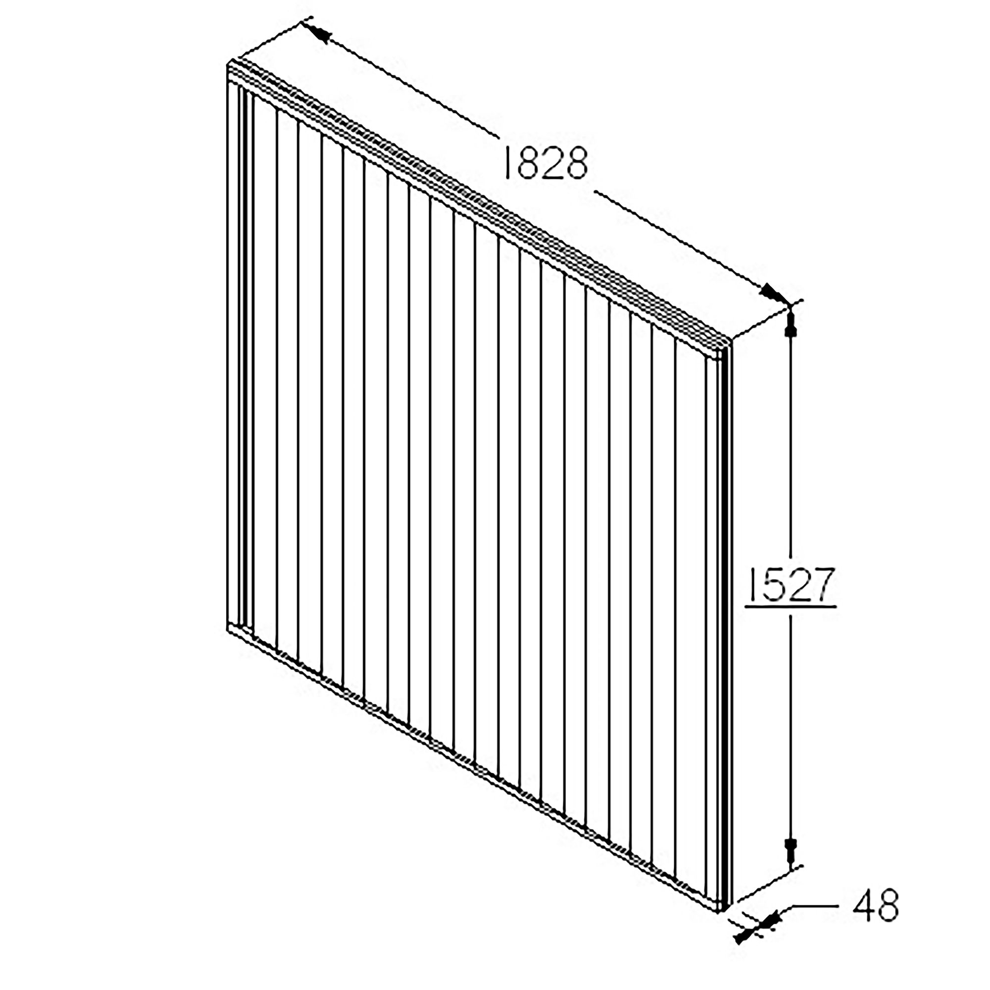 Forest Garden Traditional Closeboard 6ft Fence panel (W)1.52m (H)1.83m, Pack of 20