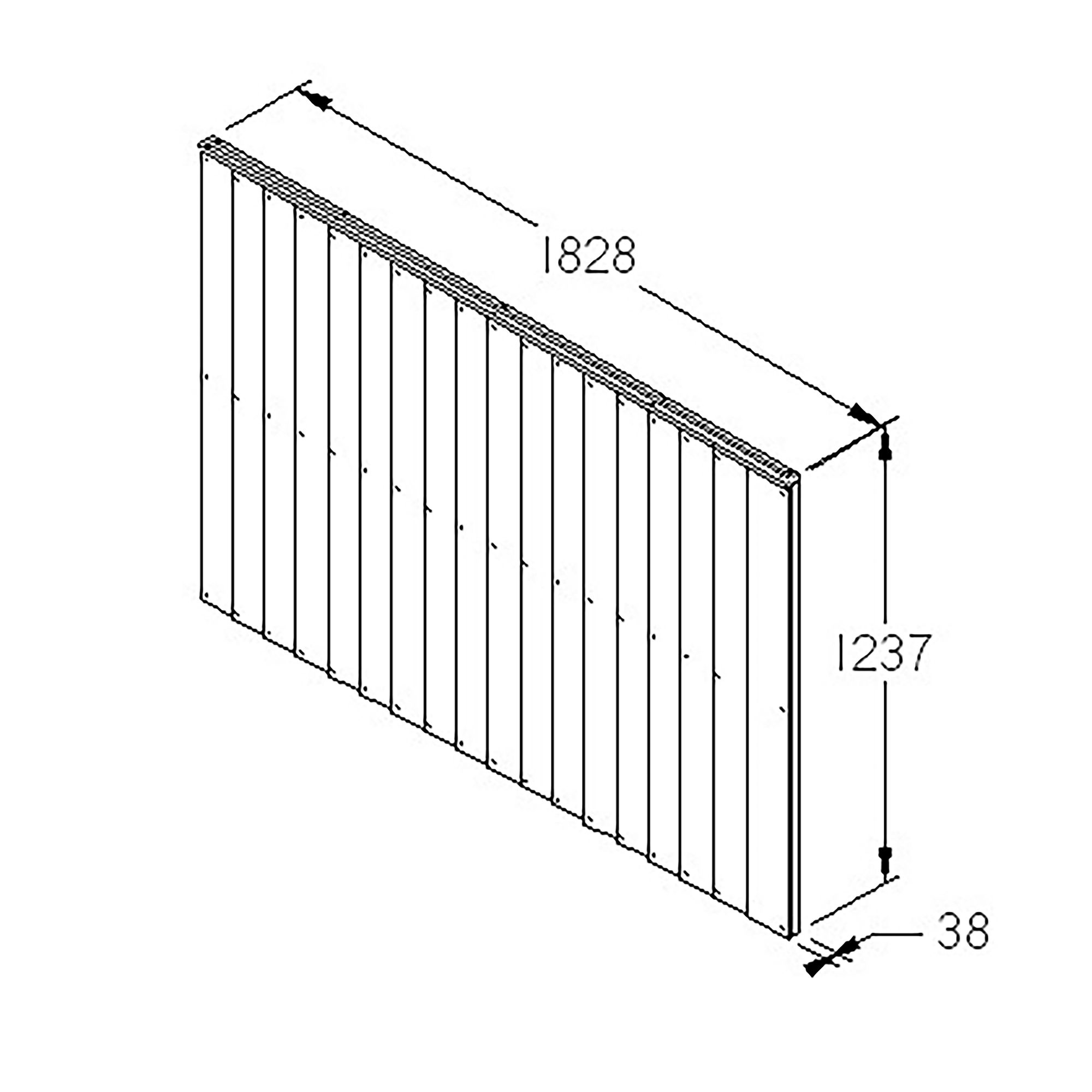 Forest Garden Traditional Feather edge Dip treated 6ft Brown Fence panel (W)1.23m (H)1.83m, Pack of 5