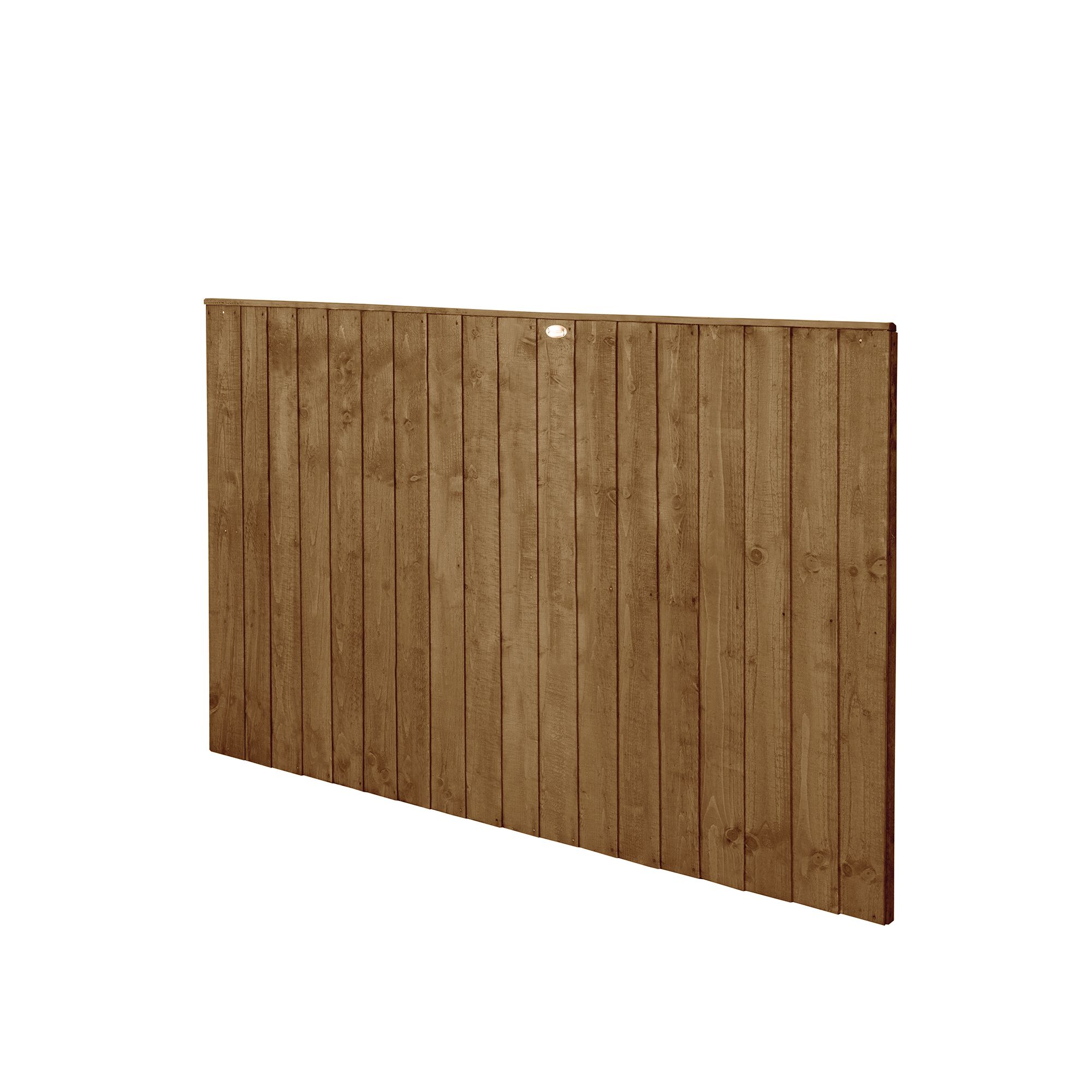 Forest Garden Traditional Feather edge Dip treated 6ft Brown Fence panel (W)1.23m (H)1.83m, Pack of 5