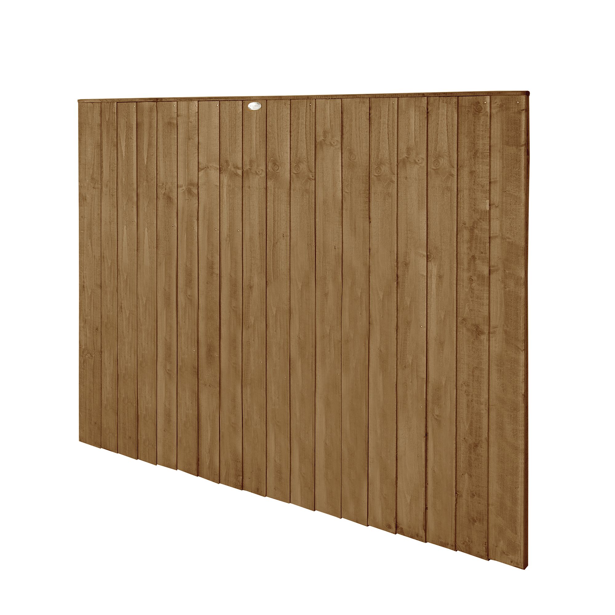 Forest Garden Traditional Feather edge Dip treated 6ft Brown Fence panel (W)1.54m (H)1.83m, Pack of 20
